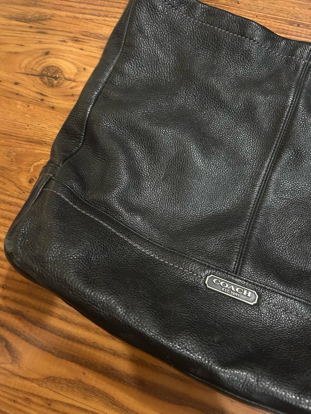 Coach Black Pebbled Leather Shoulder Hobo Bag - Picture 5 of 9